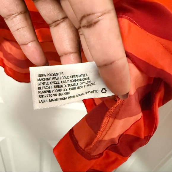 Target Red and Orange Striped Long-Sleeve Blouse - Picture 5 of 6